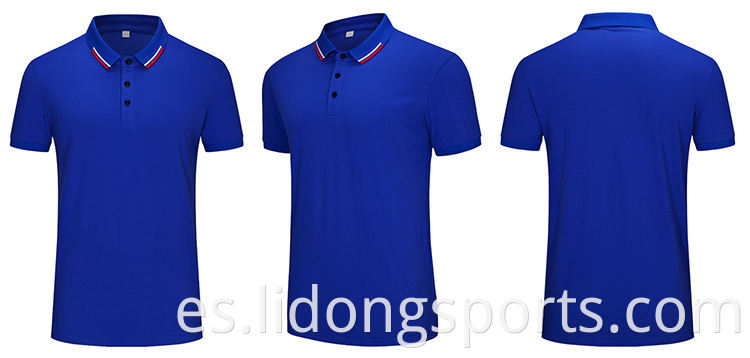 LiDong Custom Cheap Polo Golf Camisetas Nuevo diseño Hombres Camisetas de polo de cuello rojo y negro al por mayor